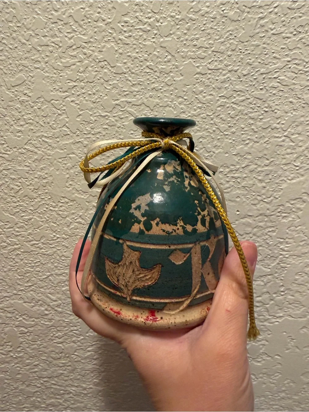 Eddie Martin Handmade Glazed Clay Vase Rejoice 1997 Handmade Artisan Christmas